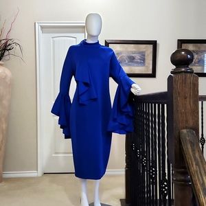 Beautiful Royal blue bell sleeve dress